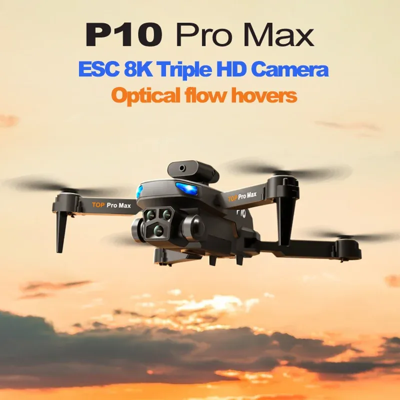 Drones Drones with Camera HD 8k Triple ESC Camera Optical Flow Hovers WiFi FPV HighDefinition Folding RC Quadcopter Height Maintainer