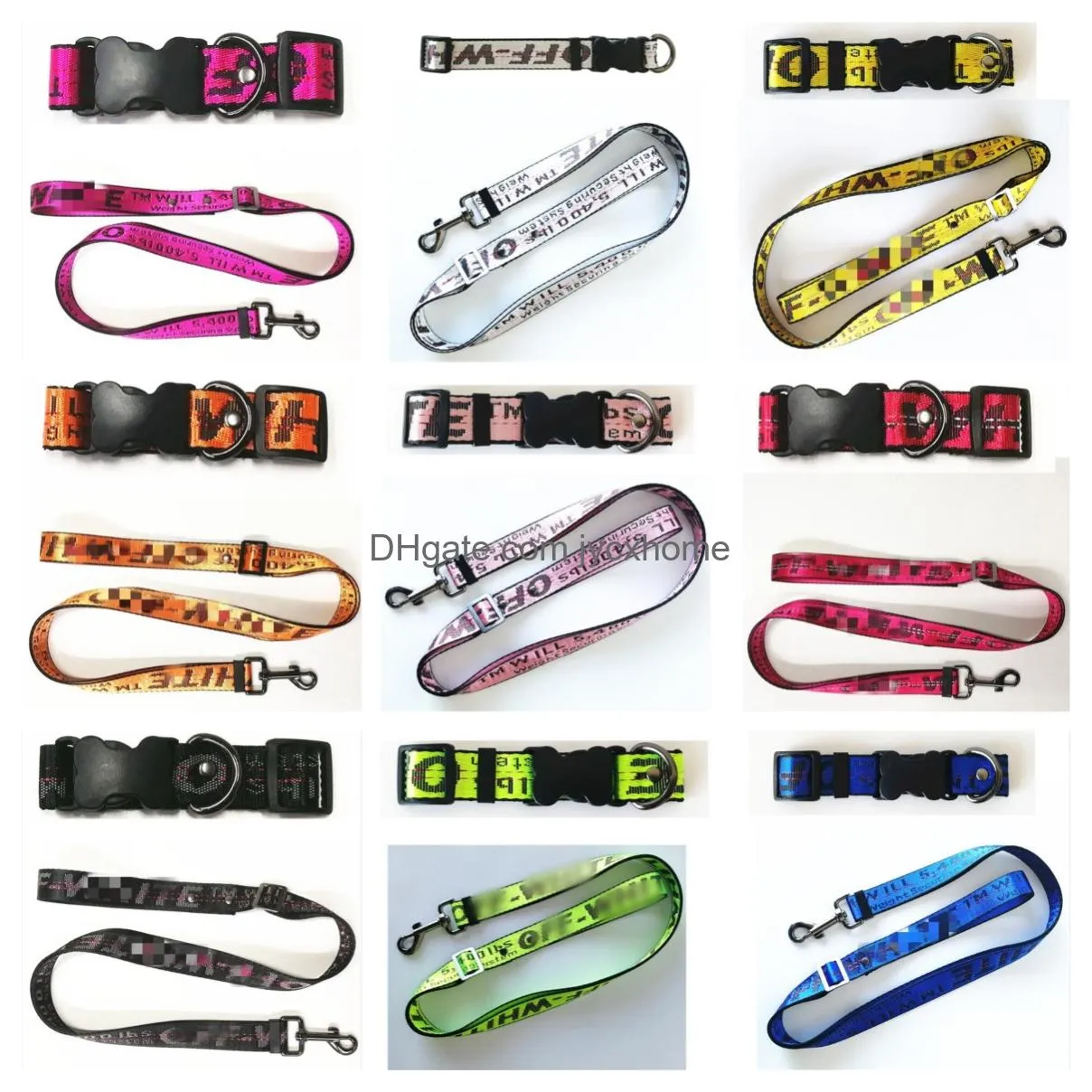 Dog Collars Leashes Designer Dog Collar and Leases Set Classic Letters Pattern Collar Leash Safety Belt for Small MediumDHSFTのセット