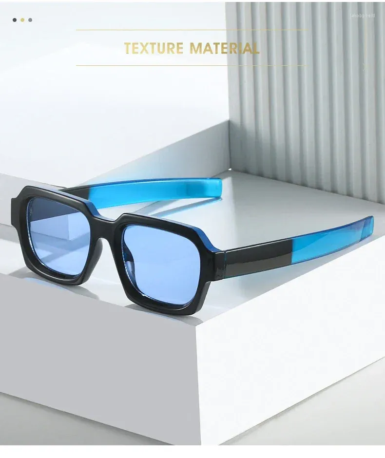 Lunettes de soleil Luxury Modern Fashionable Square Couleurs de style punk Patchwary Patchwass Cares de lunettes Men de l'extérieur Sports