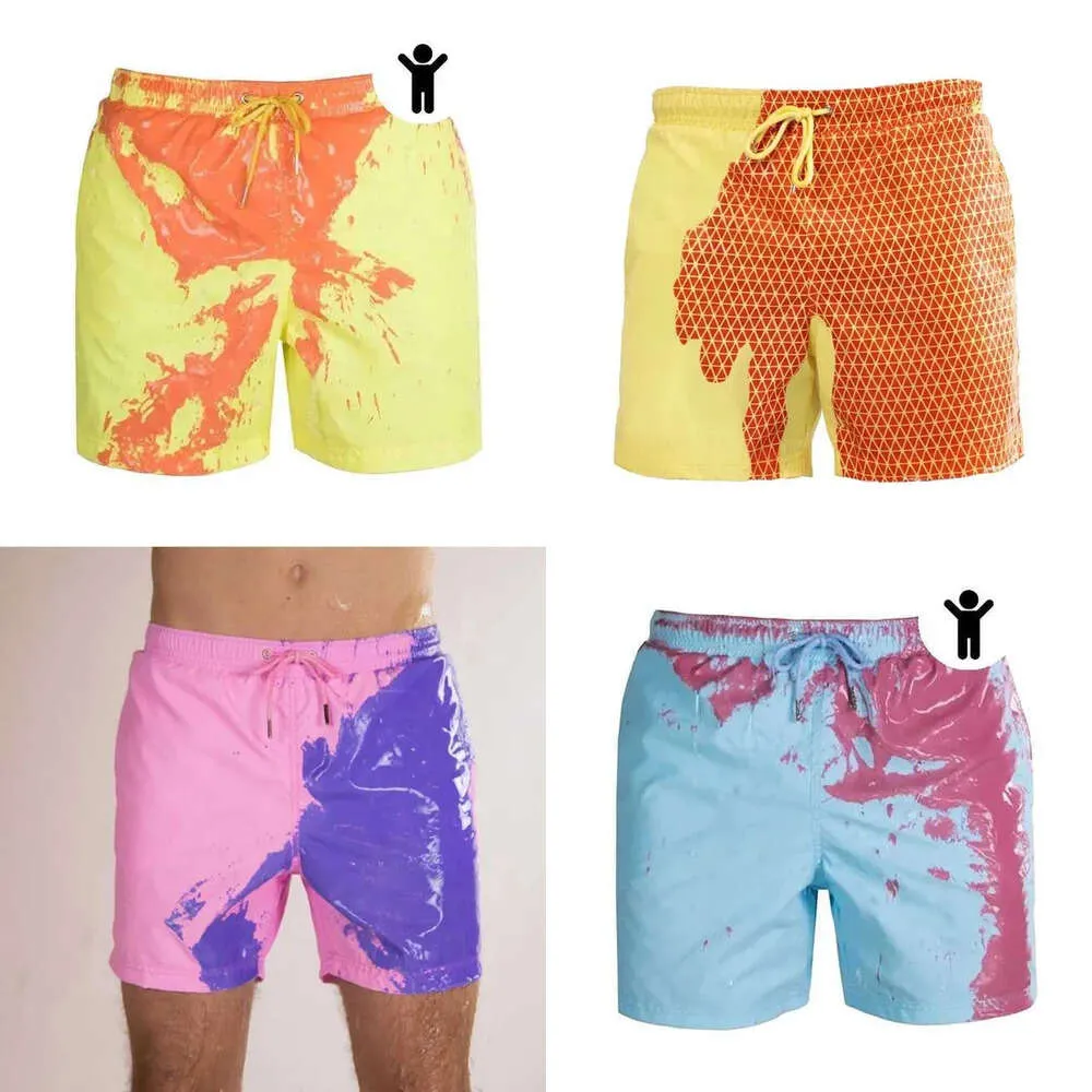 Yüzen erkekler popüler plaj pantolonları Avrupa ve Amerikan büyük sıcak renk değiştiren şort