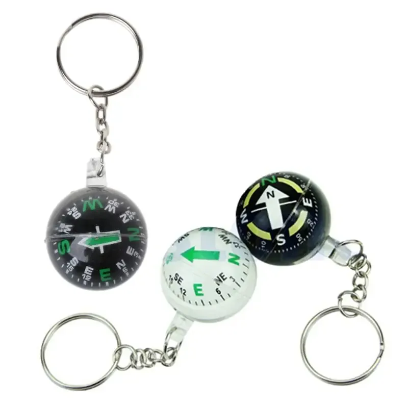 Compass Ball Keychain Liquid Filled Compass For Hiking Camping Travel Outdoor Survival
