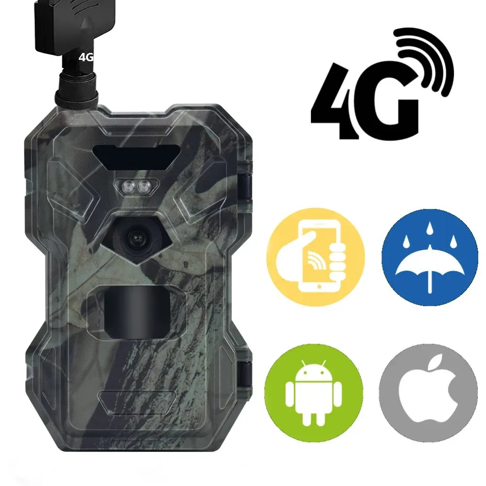 HC880Pro Outdoor 4G 30MP 2K APP Control Night Vision Trap Game 120 Degree Hunting Trail Cam Wireless Cellular Wildlife Camera 240422