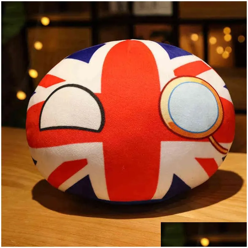 Pchane pluszowe zwierzęta śmieszne 10cm Polandball Country Mini Ball Toy P wiselant lalka countryball ZSRR USA France Russia UK Japan Niemcy i otvqn