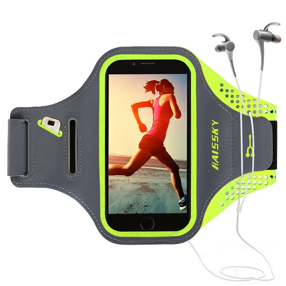 Armbands Haissky Sports Running Armband torebka na iPhone 13 12 11 Pro Max XR na ręku Brassard Arm Band Cover dla Samsung S22 S21 Xiaomi