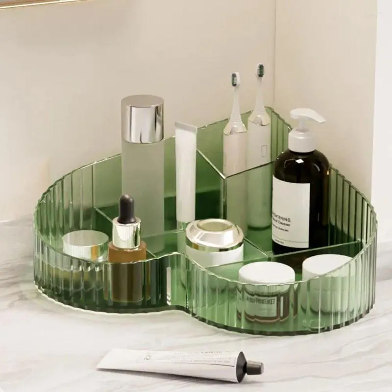 Förvaringslådor Makeup Brush Holder Lipstick Container Plastic Love Heart Cosmetic Box Multi-Fack för badrum