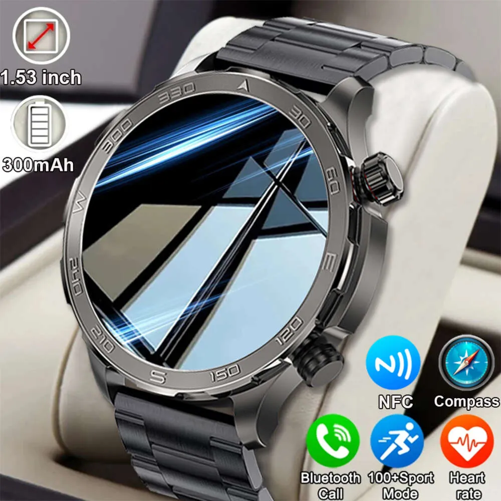 Ny GPS -bana utomhus Smartwatch Men AMOLED 360*360 HD COMPASS NFC BT Ring 300mAh Batterisportvattentäta smarta klockor