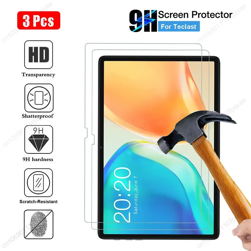 Protectors 3PCS 9H Tempered Glass Screen Protector For Tablet Teclast T40 PRO PLUS P20hd Clear Protective Film For Teclast M40 PLUS M40SE