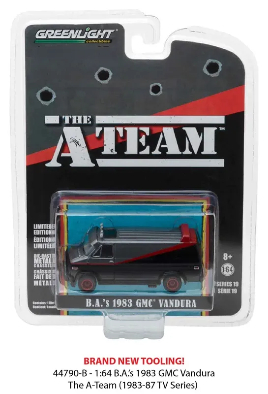 Voitures Greenlight Cars 1/64 1983 GMC VANDURA ATEAM Films Collection Metal Diecast Modèle Toys Car Cadeaux