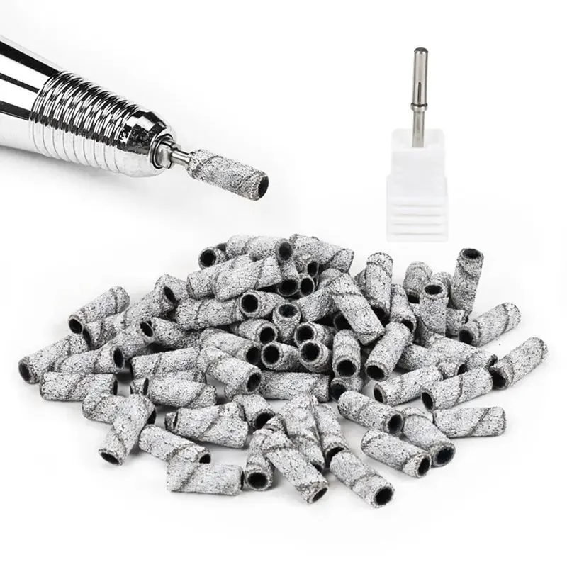 Bits Nouveau bande de ponçage de manucure en acier inoxydable de 3,1 mm MANDREL 3/32 "Arbre à ongles électrique Bit de polissage