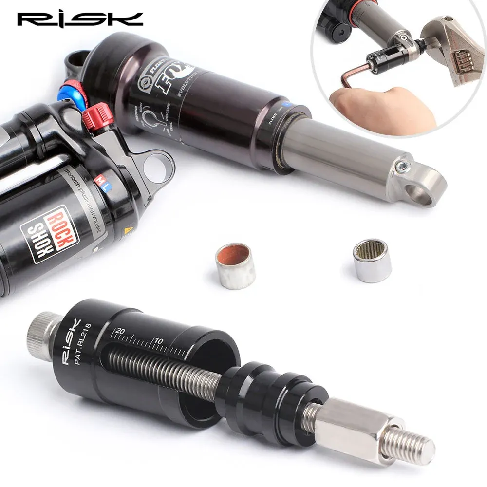 Tools RISK MTB Bicycle Rear Shock Absorber Bushing Repair Tools Installation Tool Kits for DH Mountain Bike Needle Bearing DU Bushing