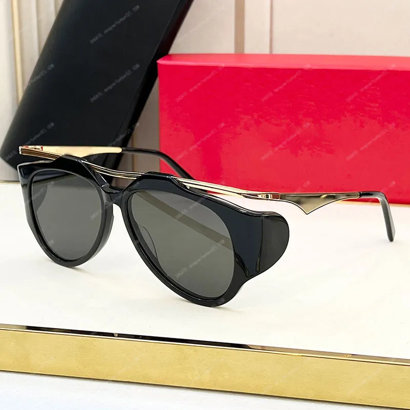 Solglasögon för kvinnor Luxury Metal Mirror Ben Top Quality Men M137 Runda överdimensionerade glasögon ihåliga ramdesigner solglasögon utomhus skyddande stil