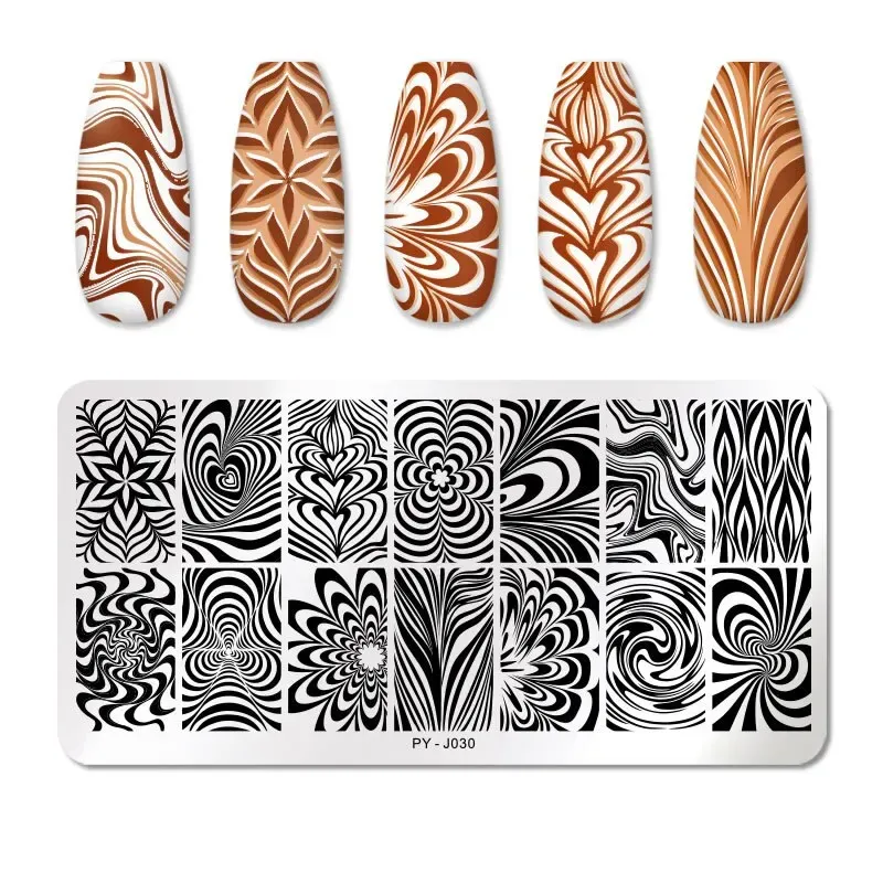 Art 3PC Nail Stamping Plates Flower Rectangle Stainless Steel Nail Image Stencils Stamping Template Manicure Tools