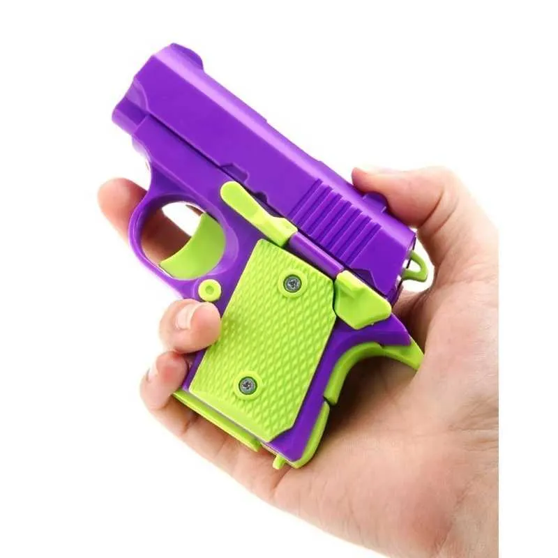 Gun Toys Colorful 3D Mini Guns Toy Sensory Fidgets Children Morot Guns Trick Propsl2404