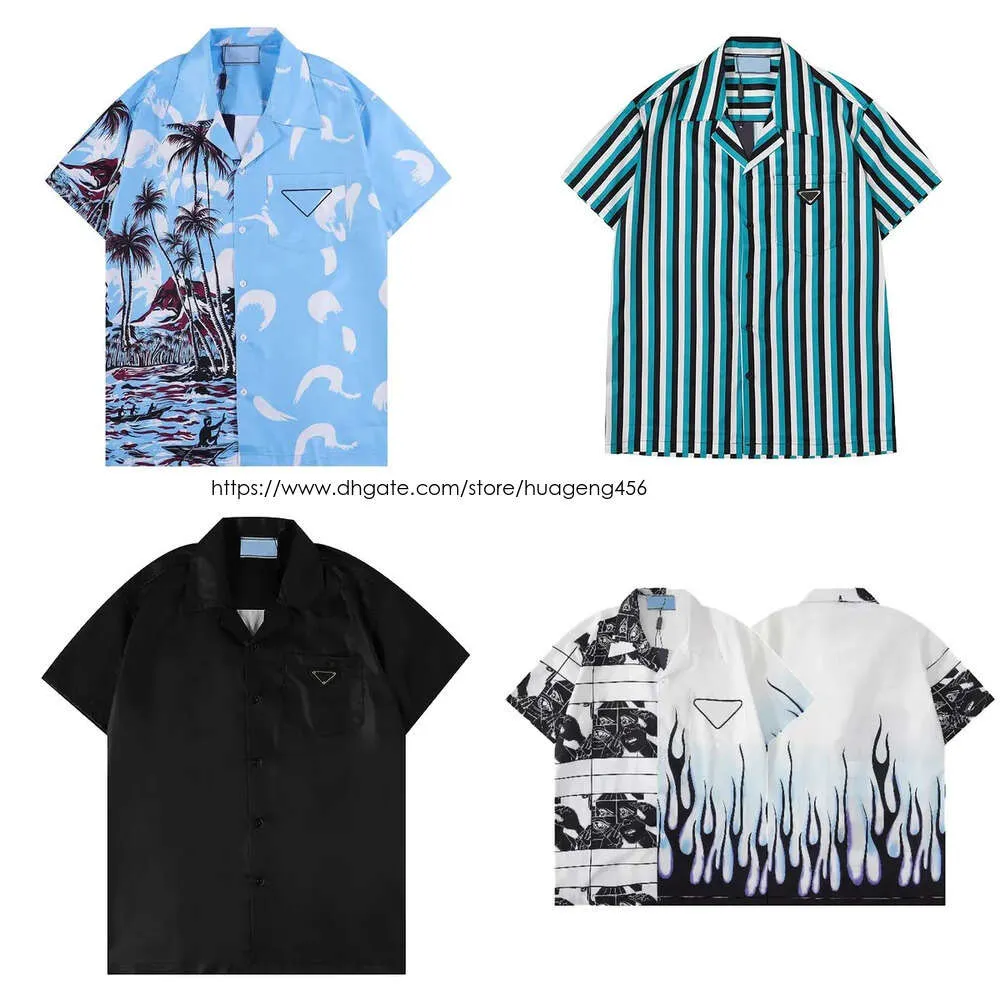 Mens Designer Shirts Summer Short Sleeve Casual Shirts Fashion Inverted Triangle Loose Polos Beach Style Breathable Tshirts Tees Top Clothing Multi Styles M-3XL