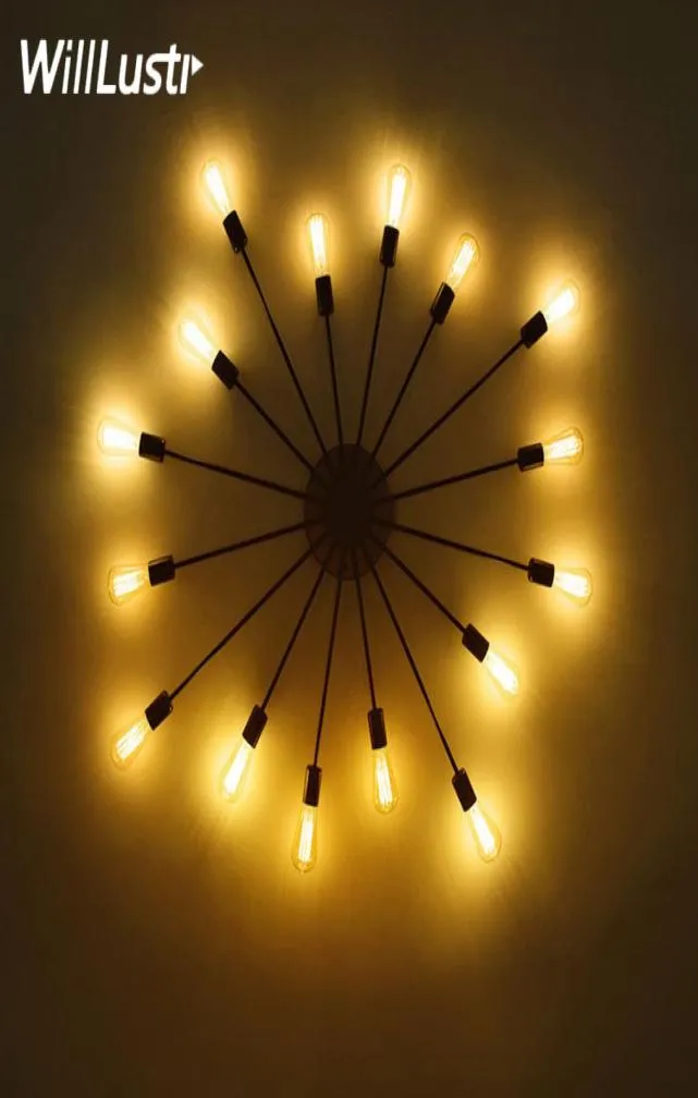 Atomic Starburst Iron Wall Sconce SPUTNIK LAMPAGNO Vintage Lighting soggiorno ristorante Cafe camera da letto El Loft Wall Light1716893