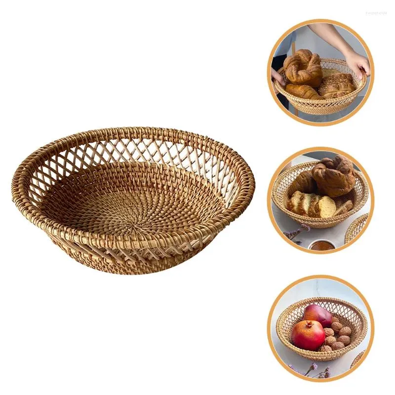 Mugs Sundries Organizer Bröd Container Desktop Woven Basket Fruit Badrumsbehållare för att organisera diverse potatis