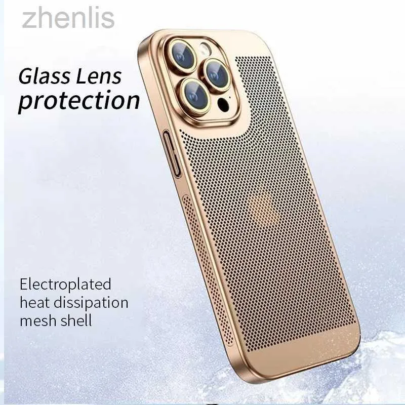 Cell Phone Cases Heat Dissipation Phone Case For Iphone 13 11 12 14 15 Pro Max 14 15 Plus X XR XS Max 12 13 Mini Cover Electroplated Border Shell d240424