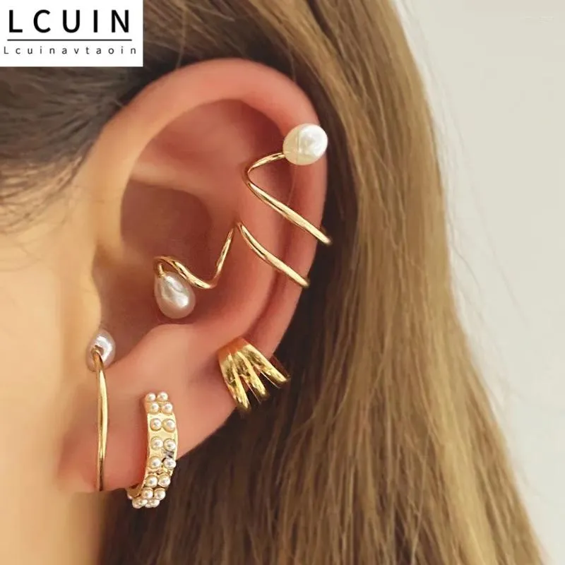 Boucles d'oreilles étalon les feuilles de couleur or manchette noire clip non perçante pour femmes hommes faux cartilage boucles d'oreille bijoux en gros