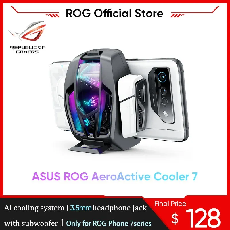 Akcesoria Asus ROG Aeroaktywne chłód 7 dla ROG Telefon 7/7 Ultimate Funcooler Cooling Fan z subwoofer Rog Gaming Akcesoria