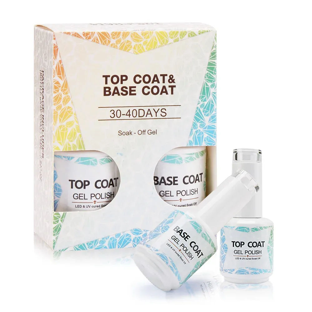 Base de gel et top coat kit gel vernis à ongles fondation uv gel gel transparent trempe off amorce gel polon