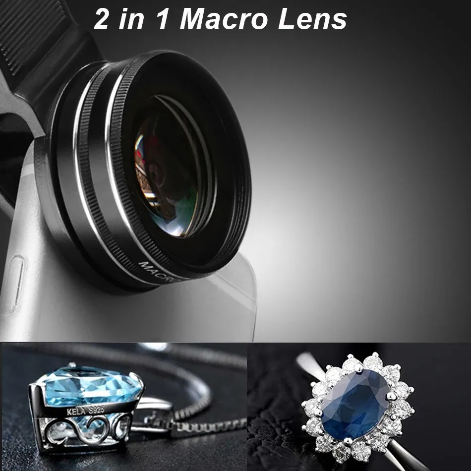 Filtreler 37mm 15x Makro Lens 30x 4K HD Profesyonel Fotoğrafçılık Telefon Kamera Lensi Kirpikler Elmas Takı Makro Akıllı Telefon Lens