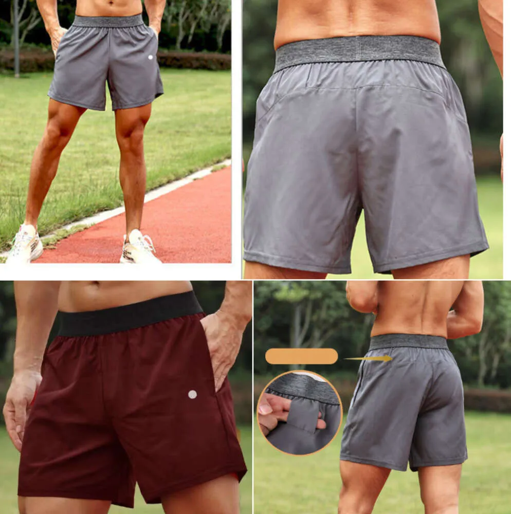 Lu Lu L Men Yoga Sports Sports de fitness ao ar livre shorts rápidos seco