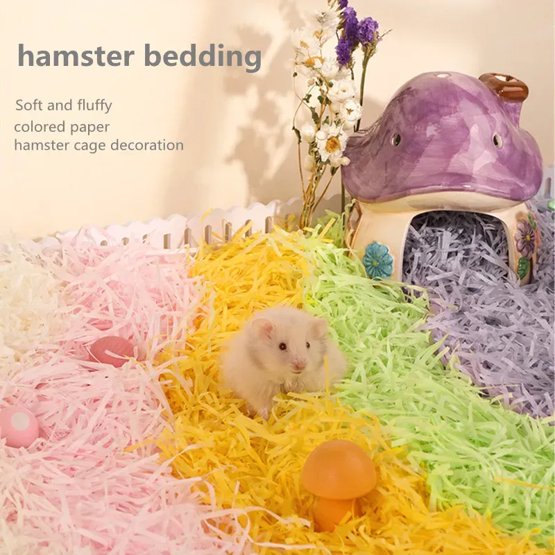 Kooien gekleurd papier stofvrije hamster beddengoed hamster kooi landschapsarchitectuur benodigdheden hamster accessoires chipmunk klein huisdieren beddengoed