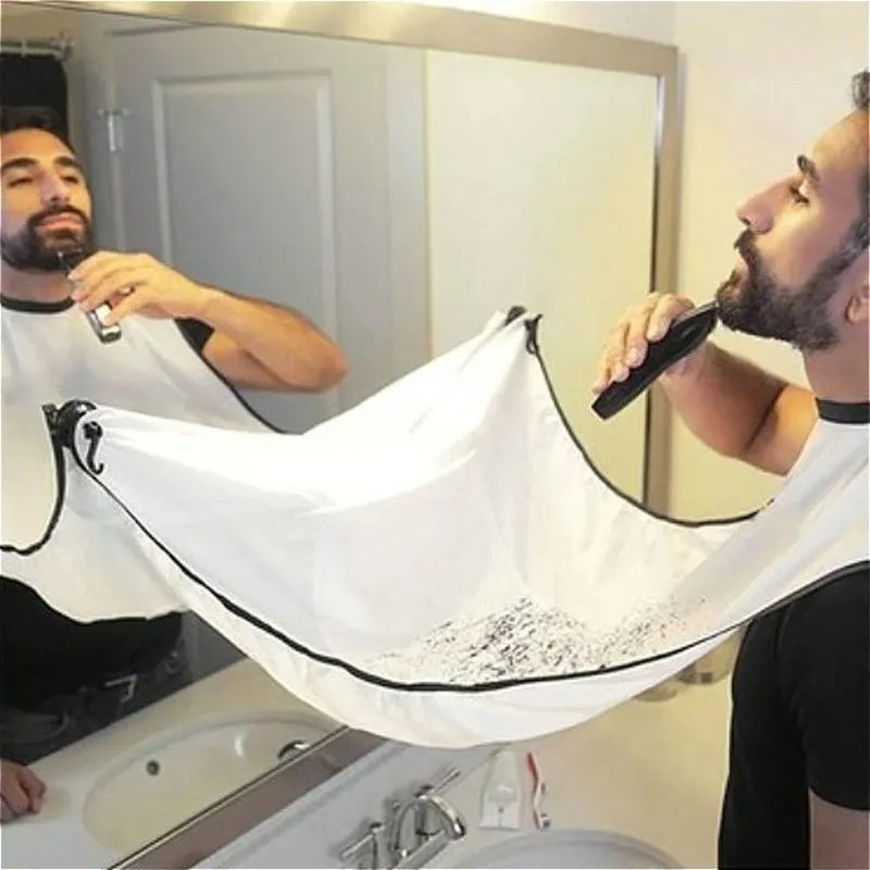 2024 män skägg rakar förkläden kreativ vägg spegel sug frisyr wrap cape hem salong mustasch skägg rakning apron2. För hemsalongspacut wrap cape