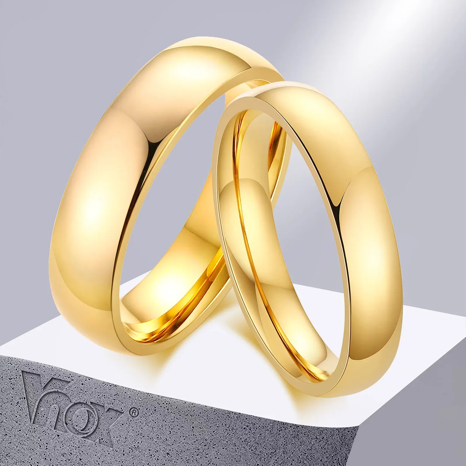 Band Vnox anti Scratch Tungsten Wedding Rings for Women Men Simple Classic Bands for Couples Basic Jewelry