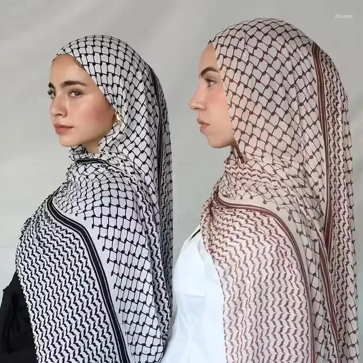 Etniska kläder 2024 S Keffiyeh Print Muslim Ladies Hijab Palestina Högkvalitativ halsduk Women's Shawl 185 70cm