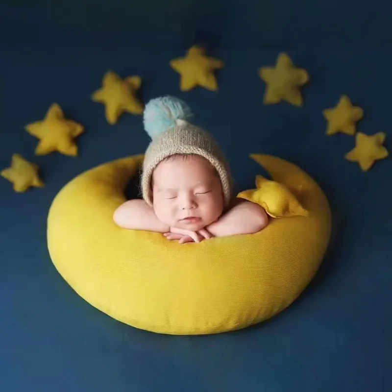 Pillows Baby Posing Moon Pillow Stars Set Newborn Photography Props Infants Photo Shooting Accessories