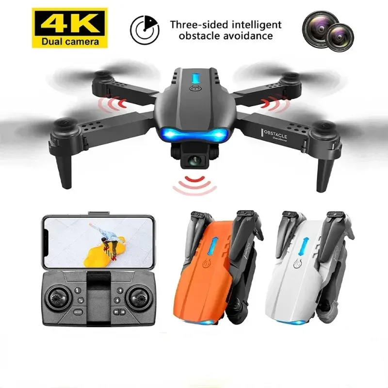 Drones E99 Drone 4K HD Dual Camera Avoidance Professional Flight 20 Minute Foldable Height Keeps Mini Helicopter Toy Drones