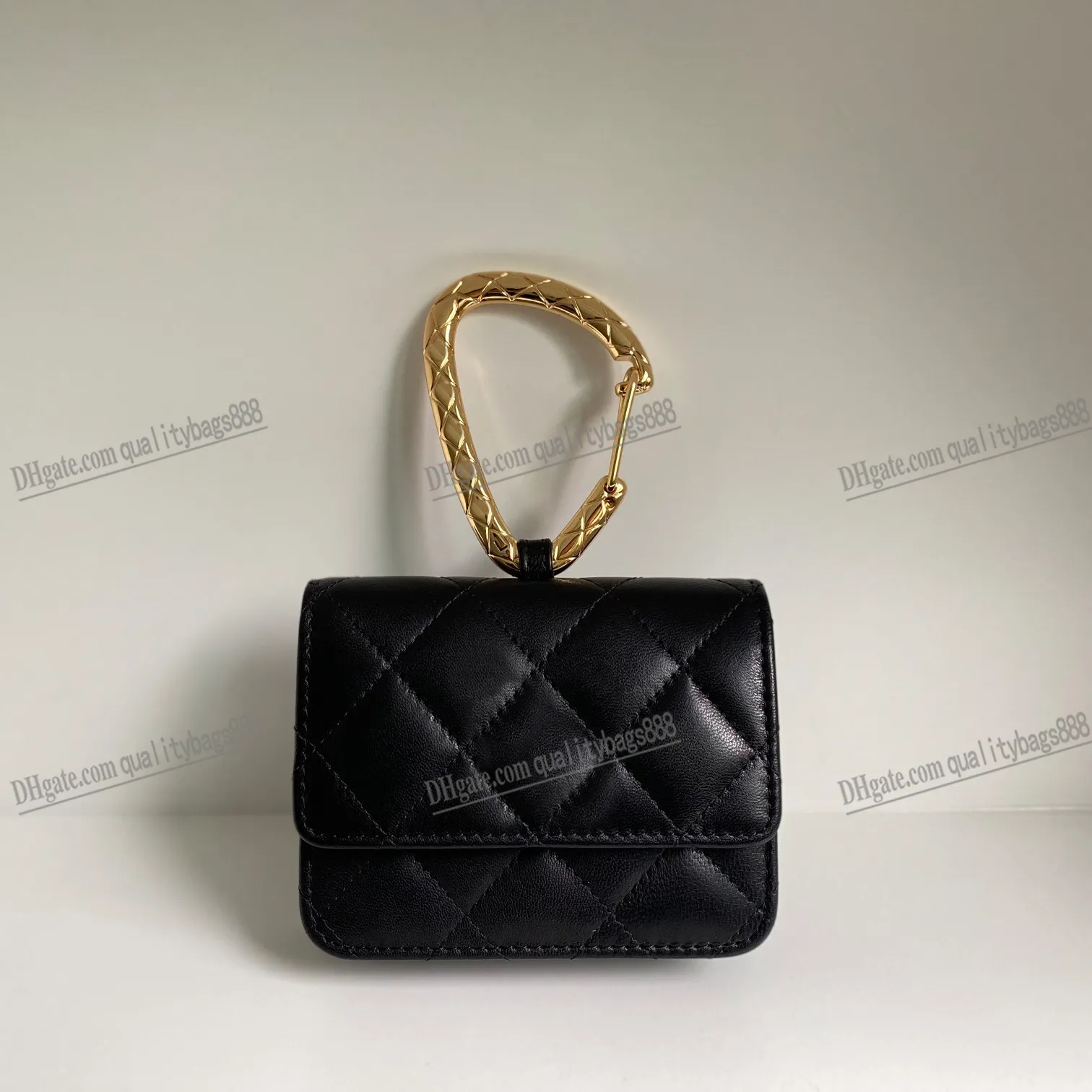 Designer Mini Sang Sac Luxury Designer Femmes 11cm 10a Mirror Qualité Génétique en cuir Balck Balck Balque de carte de mode rose blanc Purse Pourse de portefeuille