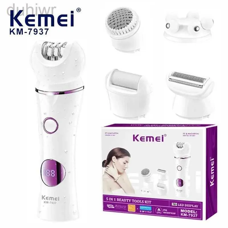 Epilator Kemei Epilator Women 5 w 1 usuwanie włosów do usuwania włosów do nogi do ładowania elektrycznego elektrycznego Lady Plaszka do mycia TRIMER D240424