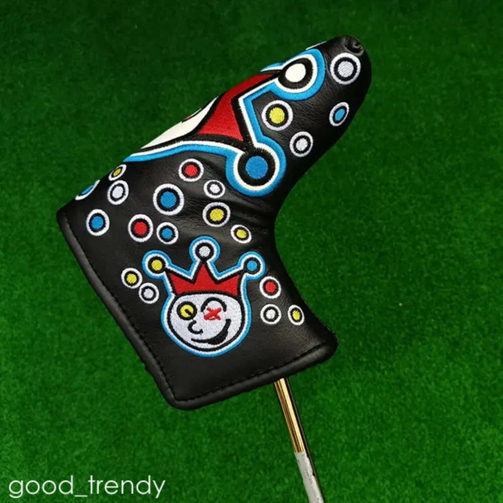 Clover Cartoon Mönster Annan golfprodukter Golf Putter Headcover Clown Cover Pu Leather Golf Putter Malbon Golf Blade Putter Golf Club Head Cover Protector 938