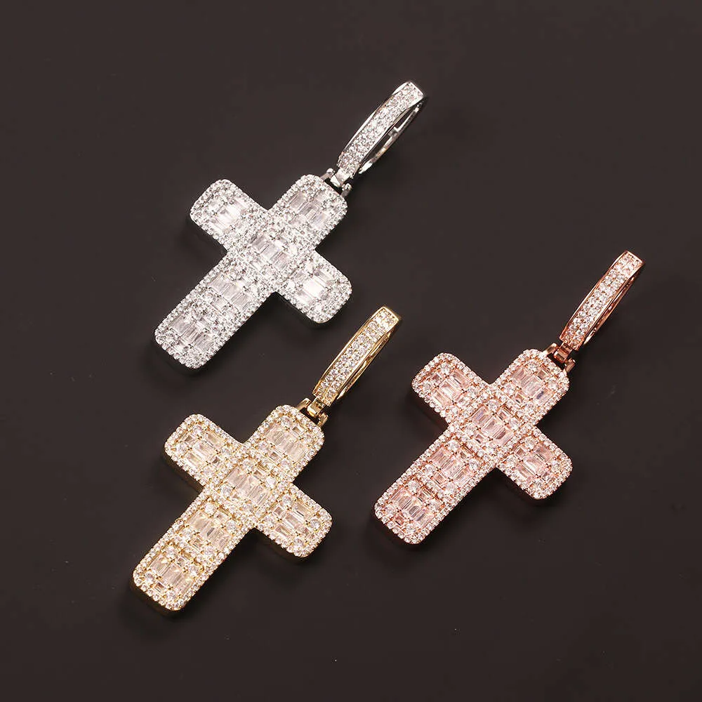Necklace Ins Slender Diamond Cross Pendant Real Gold Electroplated New Product Accessories
