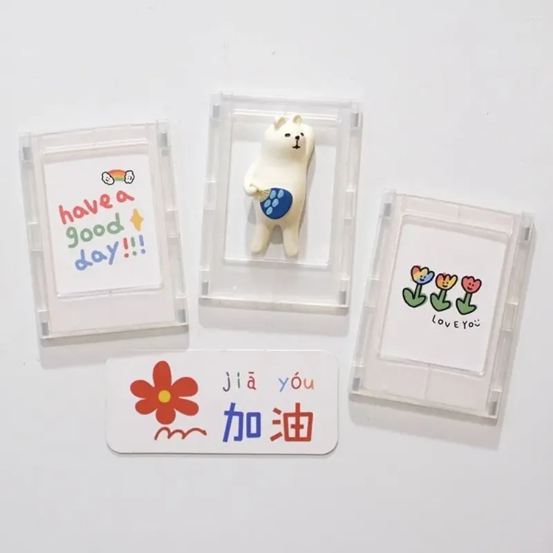 Frames ABS Fridge Magnetic Frame Double Sided Clear Refrigerator Magnet Picture Creative Display Children's Artwork