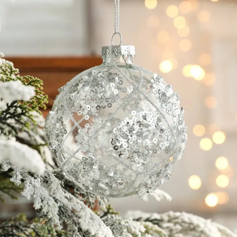 Figurine decorative 8 cm/3 pollici 9 cm/3,5 pollici decorazione natalizia a sfera di vetro trasparente intarsia