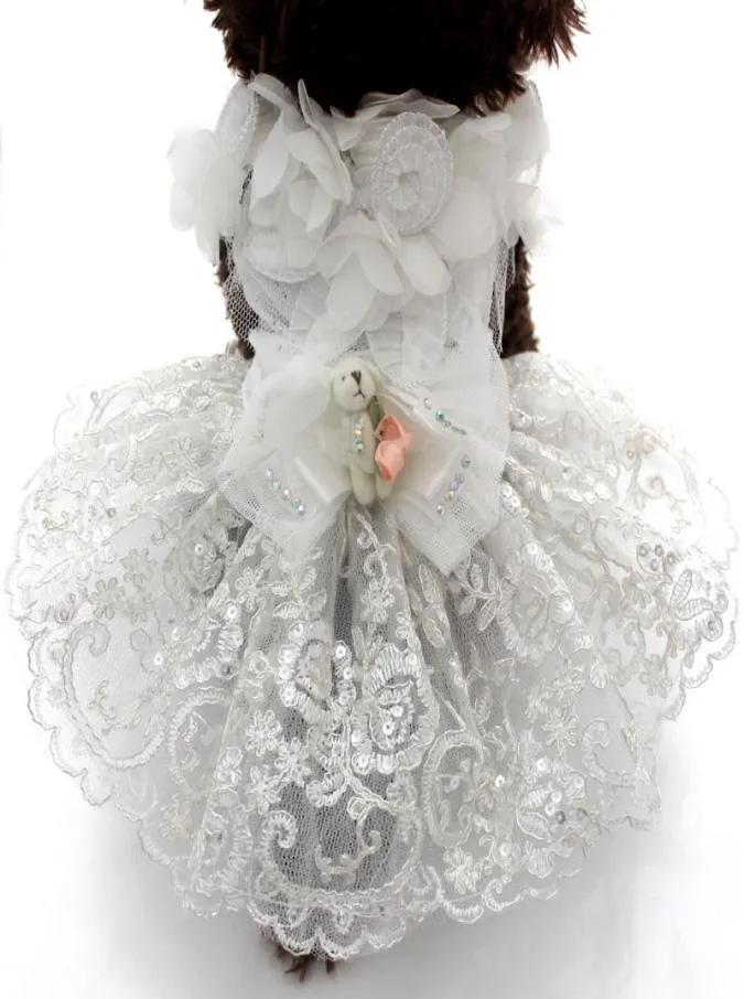 Dog Cat Wedding Dress Tutu Bearsequins Princess Pet Puppy Kirt Clothes Apperal 5 Size8773936