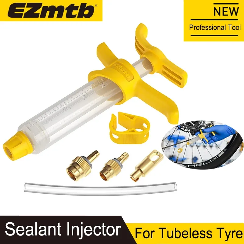 Инструменты 2021 EZMTB велосипедная бескачественная шина для инжектора инжектора инструмента инжектора Schrader Presta Care Core Core Metal Sit