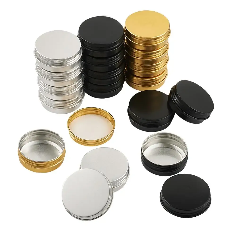 Flessen 30 stcs/set aluminium sieraden doos reisflessen cosmetische container lege crème pot met deksel voor make -up pomadekolomvorm