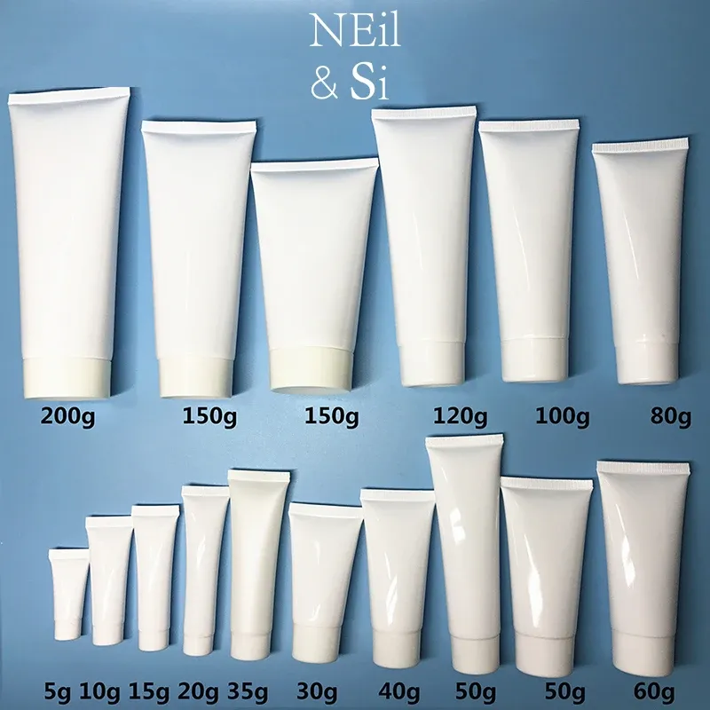 Bottles Free Shipping 5200ml White Plastic Soft Bottle Cosmetic Hand Facial Cream Empty Squeeze Tube Shampoo Lotion Refillable Bottles