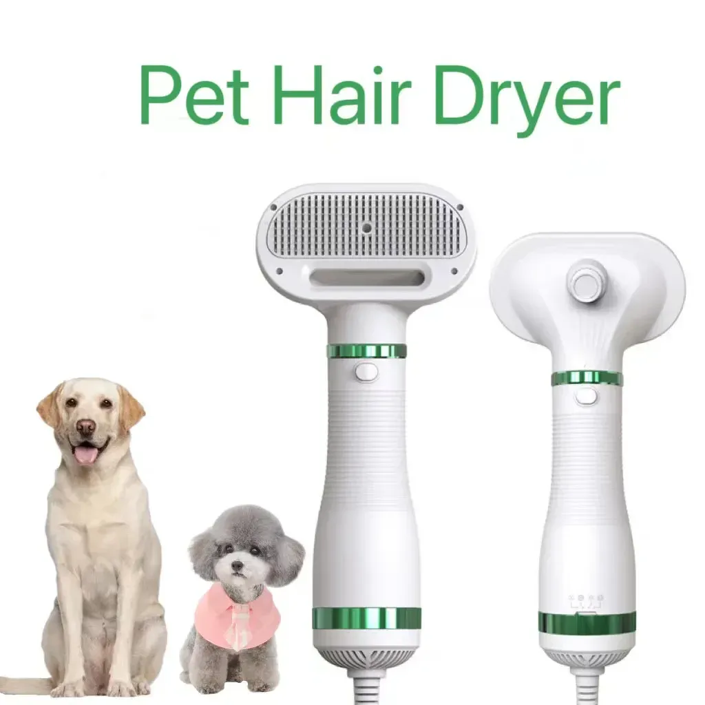 Dryer 2 In1 Pet Dog Dryer Quiet Dog Hair Dryers Comb Brush Grooming Cat Hair Comb Puppy Fur Blower Adjustable Temprature Water Blower