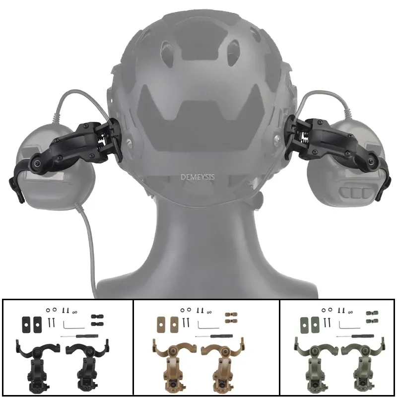 Accessories Shooting Headset Bracket Kit Multiangle Rotation Helmet Rail Adapter Fit OPS Core ARC and Team Wendy Rail Headphone Mount