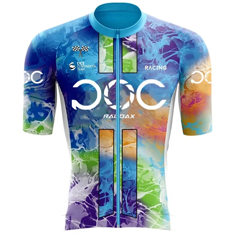 Raudax Poc Mens Cycling Set Road Bicycle Scycling Suit Bib Shorts Cycling Set Summer Cycling Team Training Suit 240422