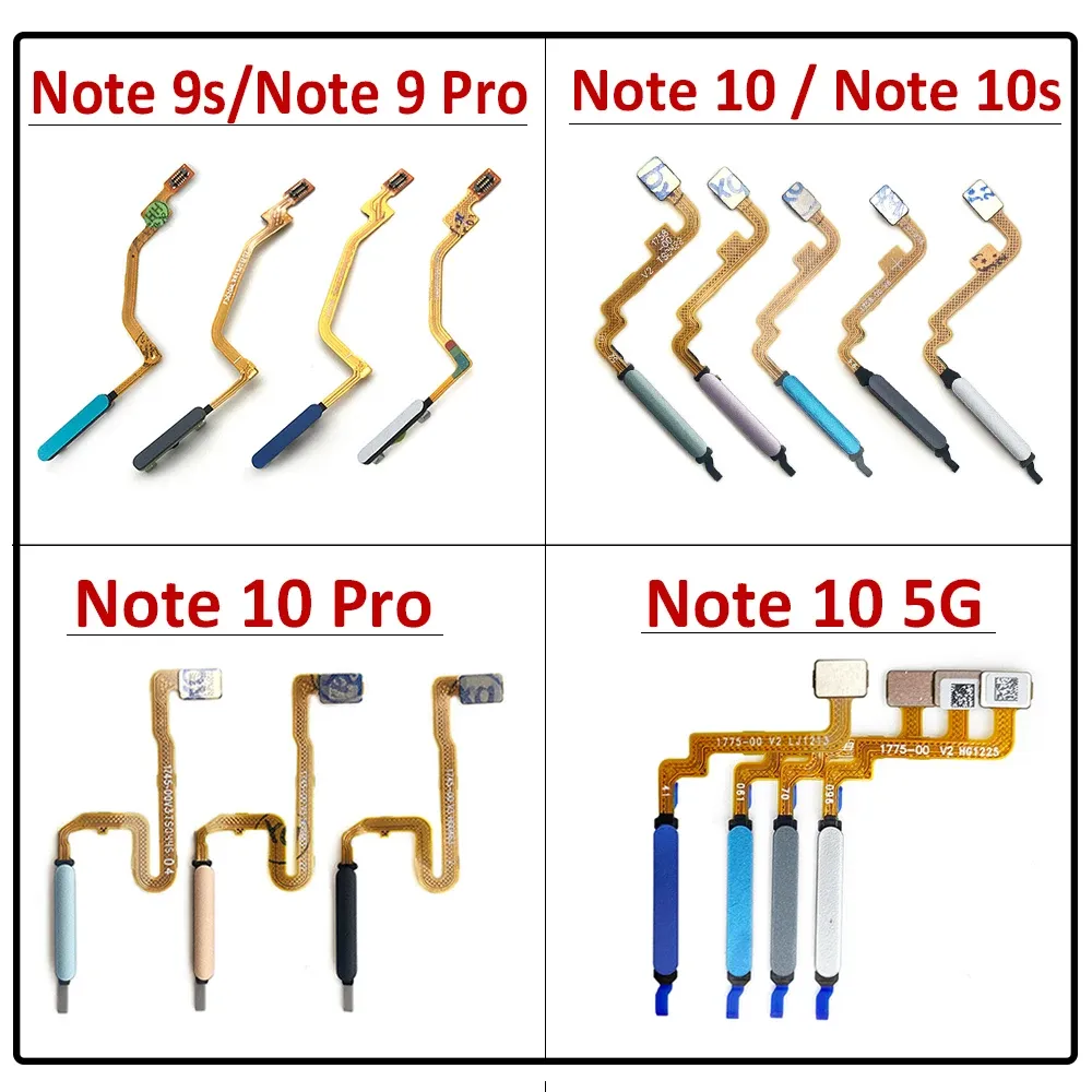 Cables New Home Button FingerPrint Touch ID Sensor Flex Cable Ribbon For Xiaomi Redmi Note 9 9s 10 10s Pro 5G