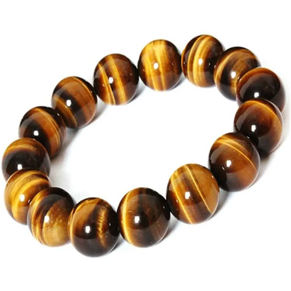 Bärade 8mm natursten Tigers Eye Buddha Armband Brown Tiger Eyes Pärlor Armband för män Kvinnor Yoga Healing Armband Smycken 240423