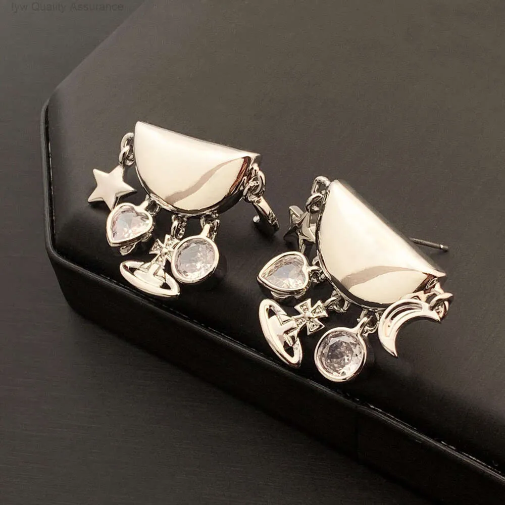 Luxo Viviennes Westwoods Earring Designer Brincô para mulher Saturno Brincho ASCIUTTO RETE FRANCÊS MOSTRA ESTRANDO OCIMENTO DOWAGER STAR BREINHOS DE ESTRELA DE HOME