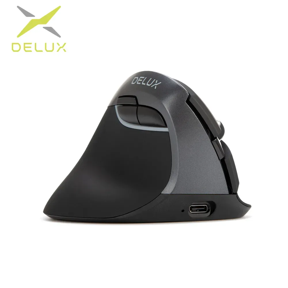 Myszy Delux M618ZD lewa ręka ergonomiczna bezprzewodowa pionowa pionowa mysie Bluetooth 2.4 GHz RGB ładne ciche myszy do biura