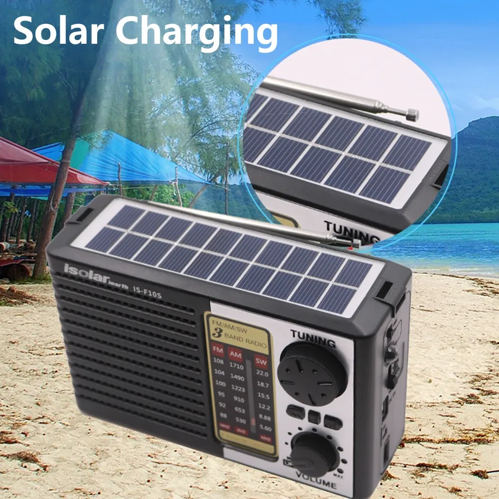 Radio AM FM SW Emergency Radio USB Rechargeable Multifunctional Radio Wireless Bluetooth Speaker Portable Solar Radio for Outdoor Camp